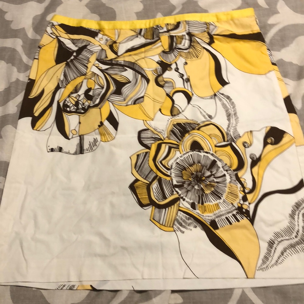 Cream skirt with yellow and brown florals